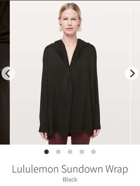 Lululemon Black Open-Front Women's Sweater Cardigan with hood. Size 10